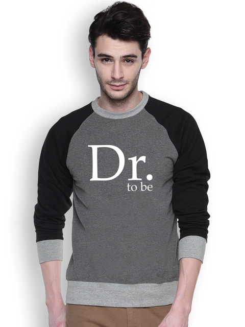 

Campus Sutra Grey Printed Sweatshirt