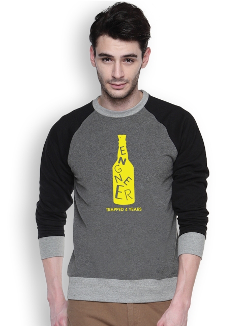 

Campus Sutra Grey Printed Sweatshirt