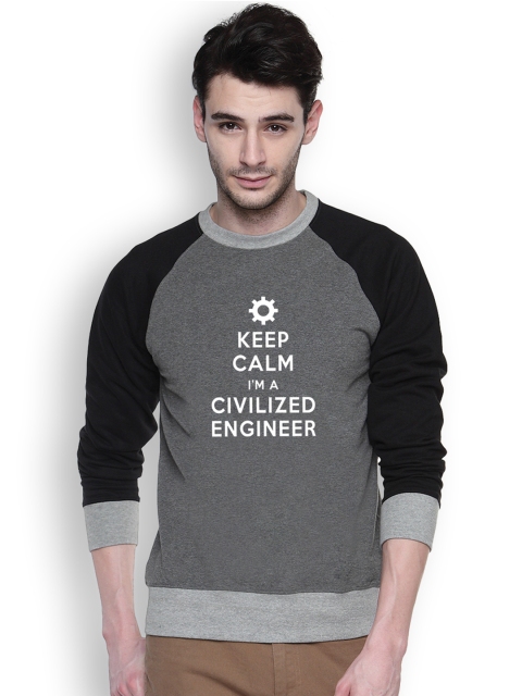 

Campus Sutra Grey Printed Sweatshirt
