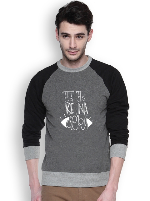 

Campus Sutra Charcoal Grey Printed Sweatshirt