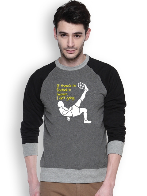 

Campus Sutra Charcoal Grey Printed Sweatshirt