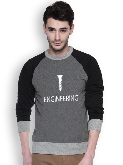 

Campus Sutra Charcoal Grey Printed Sweatshirt