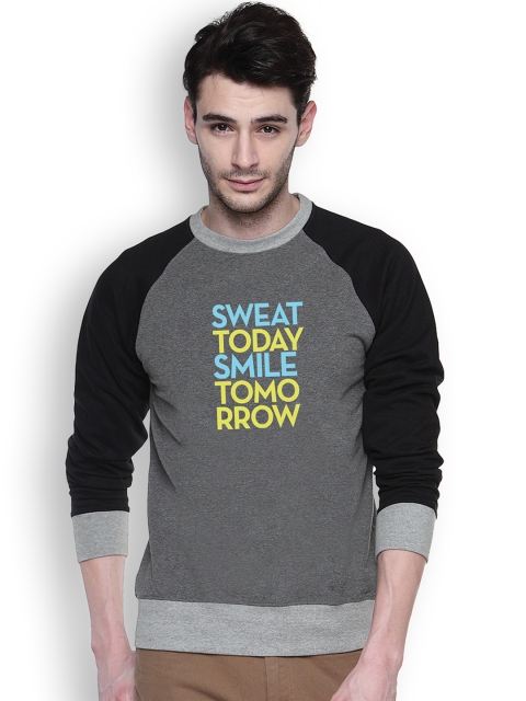 

Campus Sutra Charcoal Grey Printed Sweatshirt