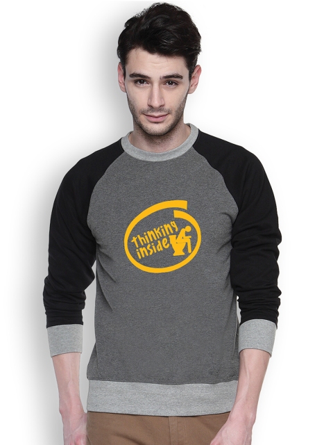 

Campus Sutra Charcoal Grey Printed Sweatshirt