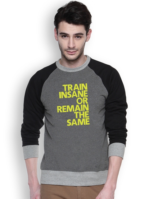 

Campus Sutra Charcoal Grey Printed Sweatshirt