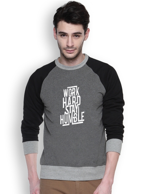 

Campus Sutra Grey Printed Sweatshirt