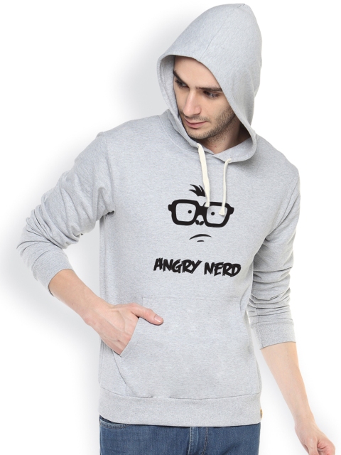 

Campus Sutra Grey Hooded Sweatshirt