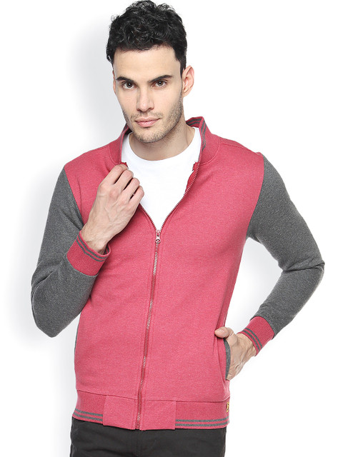 

Campus Sutra Maroon & Grey Jacket