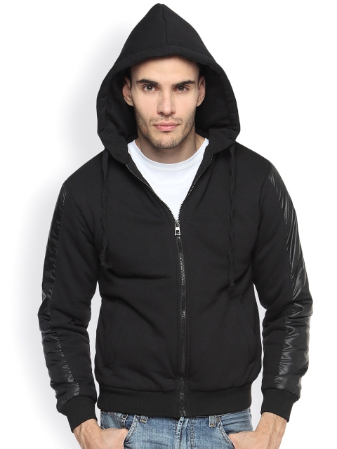 

Campus Sutra Black Hooded Jacket