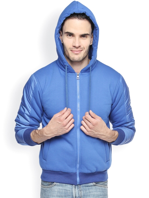 

Campus Sutra Blue Hooded Padded Jacket