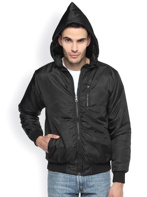 

Campus Sutra Black Hooded Jacket