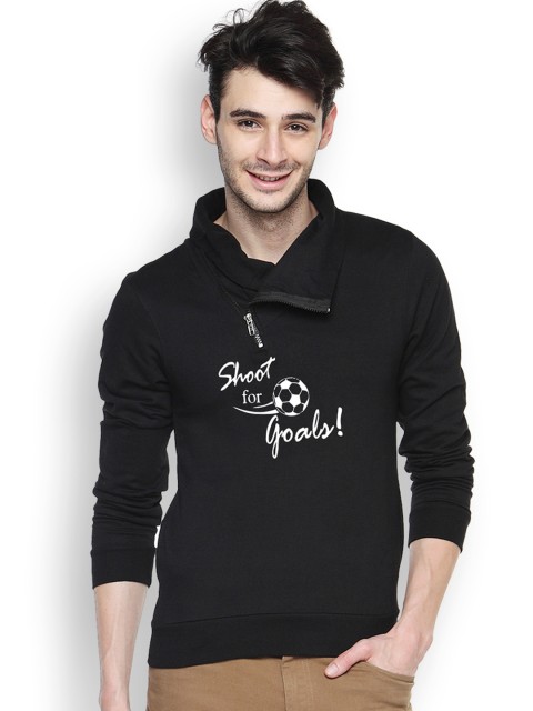 

Campus Sutra Black Printed Sweatshirt