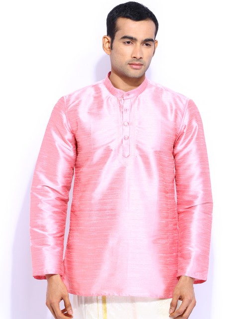 

Mangalyam British Club Peach-Coloured Silk Short Kurta