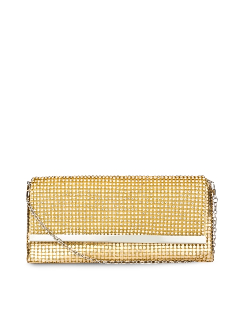 Swiss Design Gold-Toned Embellished Clutch available at myntra for Rs.734