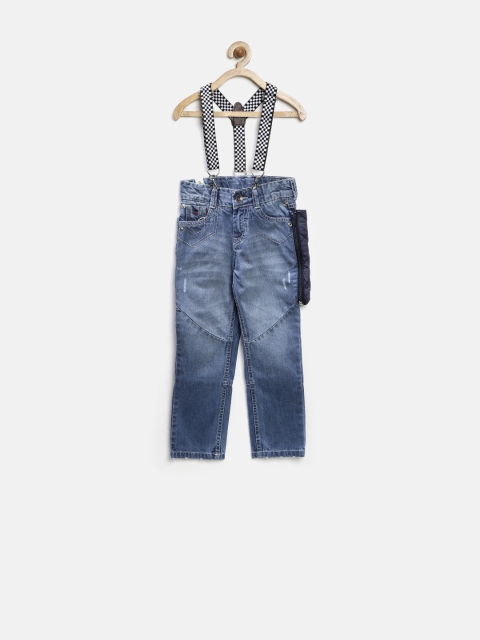

GJ Unltd Jeans by Gini and Jony Boys Blue Washed Slim Fit Convertible Jeans