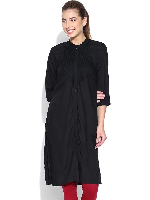 

W Black Pintuck Kurta