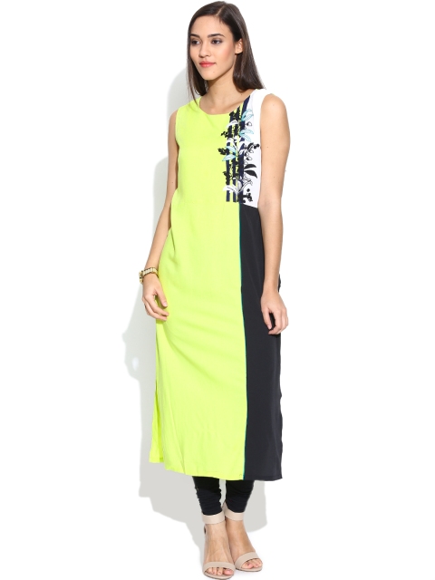 

W Green Colourblock Kurta