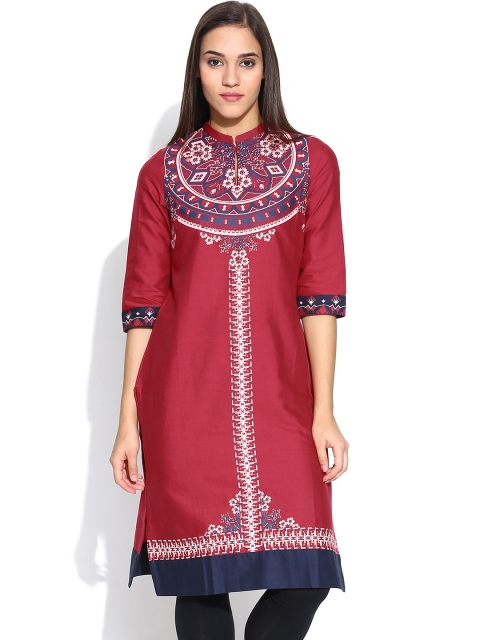 

W Maroon Printed Kurta