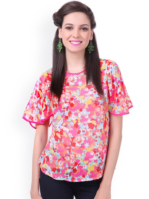 

SASSAFRAS Pink Printed Top