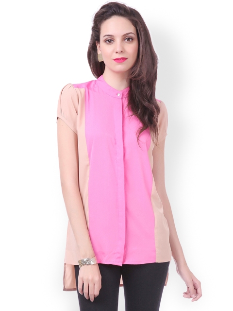 

SASSAFRAS Pink & Beige Colour Block Top