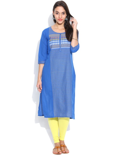 

Aurelia Blue Kurta with Woven Pattern