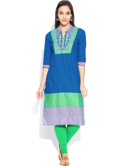 

Aurelia Blue Kurta with Woven Design