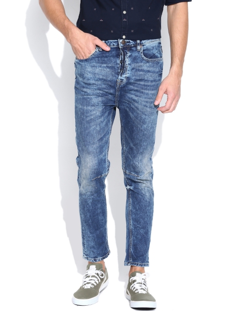 

Jack & Jones Blue Washed Cropped Stretchable Jeans