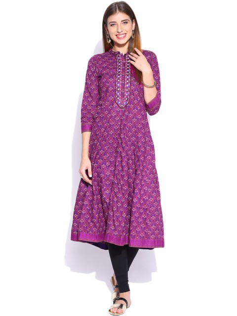 

Vishudh Pink Printed Anarkali Kurta