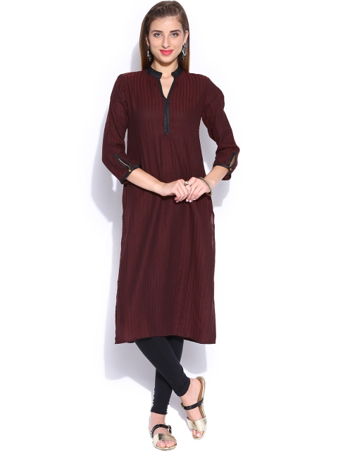 

Vishudh Maroon & Black Striped Kurta