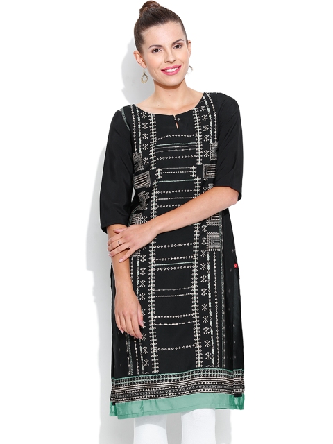 

W Black Printed Kurta