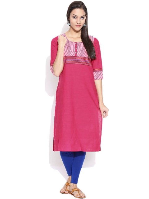 

Aurelia Pink Kurta with Woven Pattern