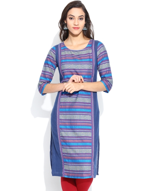 

Aurelia Blue Kurta with Woven Pattern