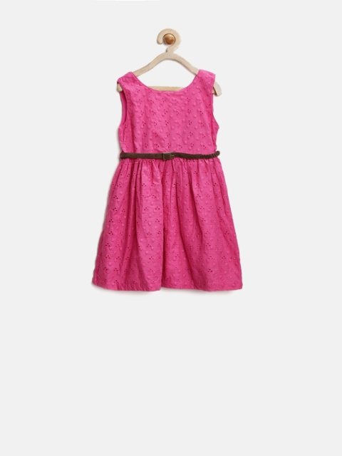 

612 League Girls Pink Schiffli Fit & Flare Dress