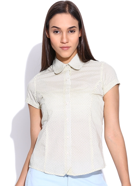 

American Swan Yellow Printed Shirt