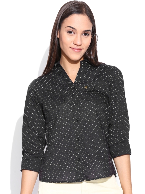 

American Swan Black Printed Shirt