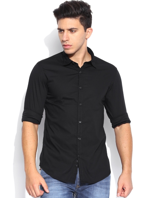 

Flying Machine Black Slim Smart Casual Shirt