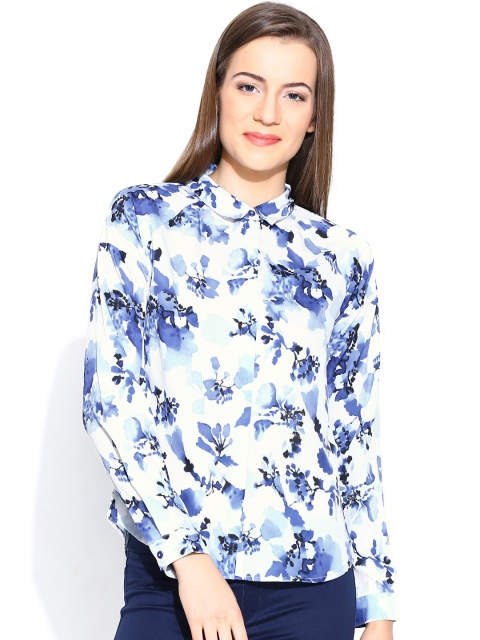

Vero Moda Off-White & Blue Printed Shirt
