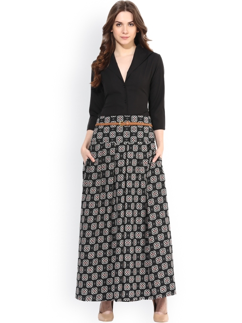 

Abiti Bella Black Printed Clothing Set