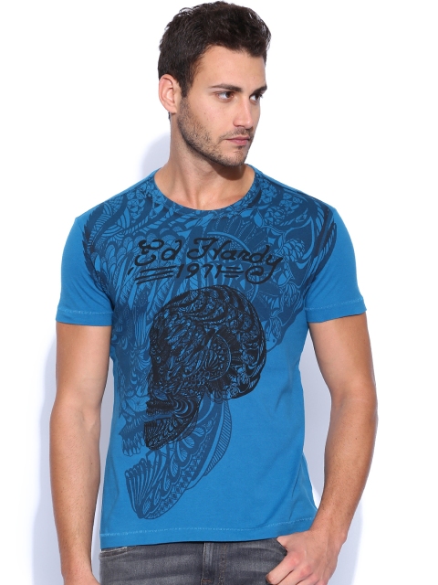 

Ed Hardy Blue Printed T-shirt