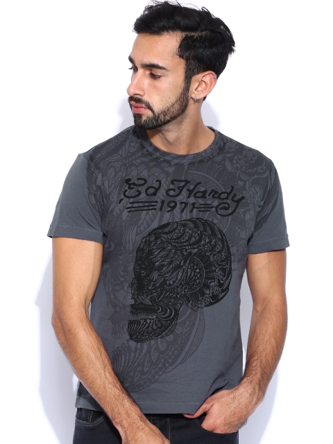 

Ed Hardy Grey Printed T-shirt