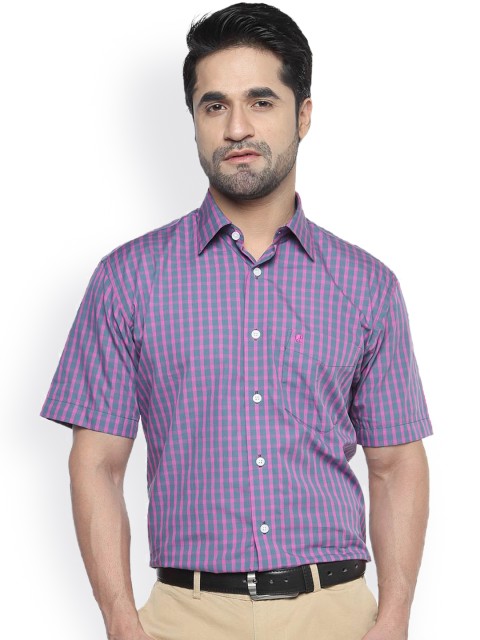 

Balista Green & Pink Checked Classic Fit Formal Shirt