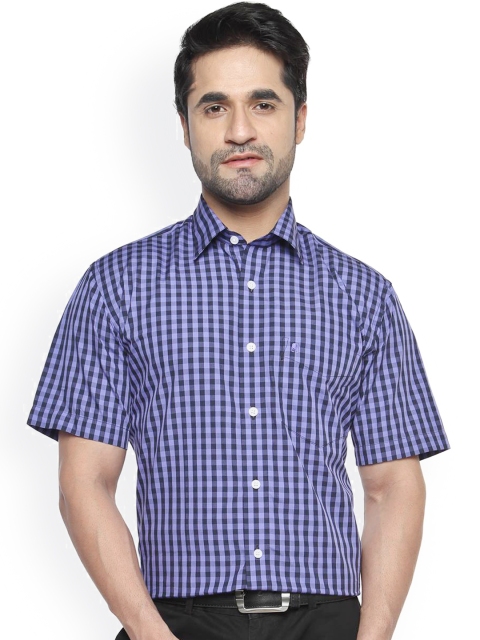 

Balista Purple & Black Checked Classic Fit Formal Shirt