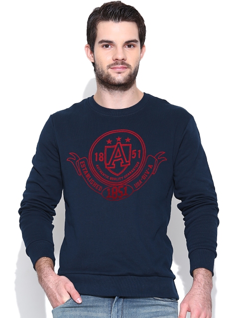 

Arrow Sport Navy Printed Sweatshirt, Navy blue