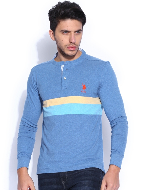 

U.S. Polo Assn. Blue Melange Pure Cotton T-shirt