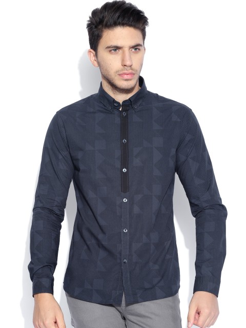 

F2000 by Flying Machine Navy Printed Casual Shirt, Navy blue