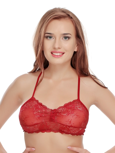 

Clovia Red Lace Full-Coverage Bra BR0039C09S