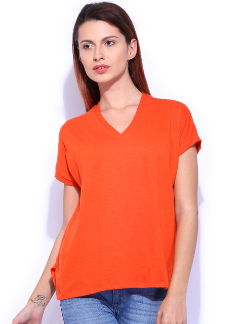 

Tokyo Talkies Orange Pure Cotton Top