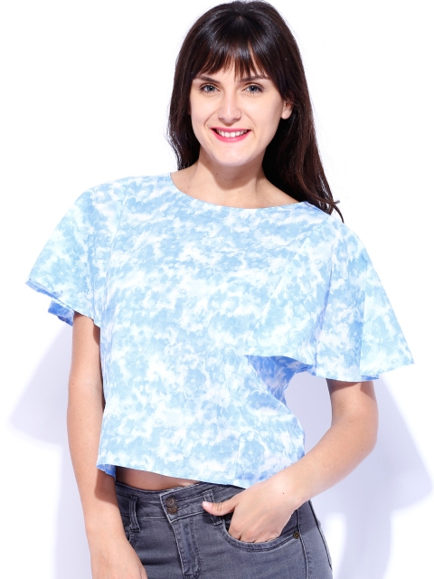 

Tokyo Talkies Blue & White Printed Top