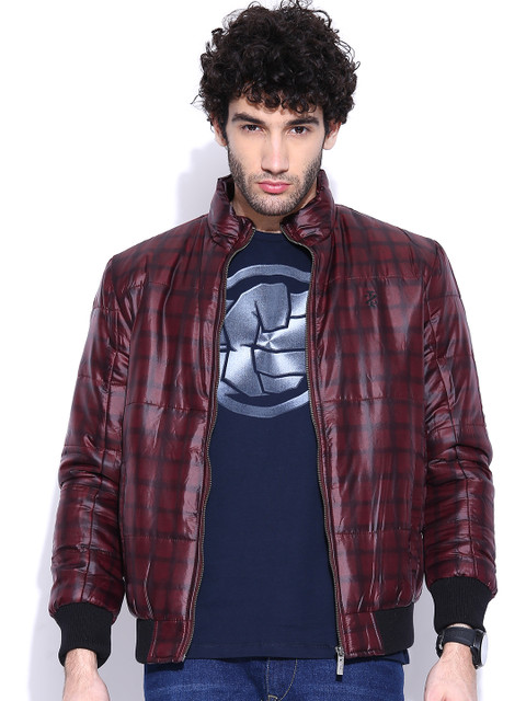

IZOD Maroon Checked Troy Slim Fit Jacket