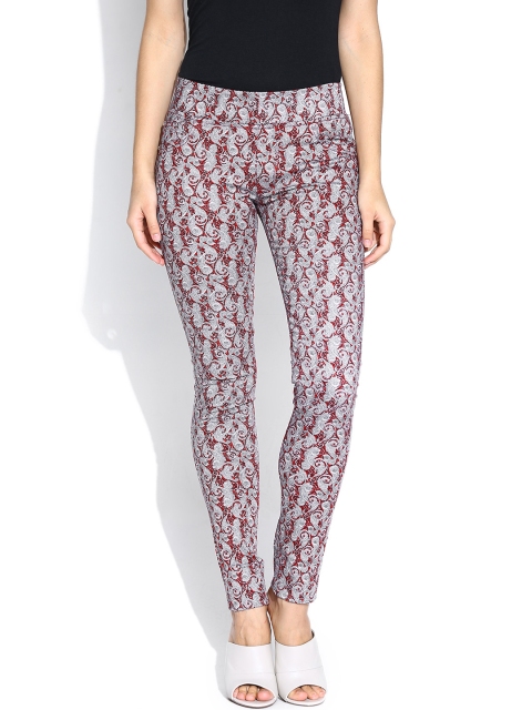 

Sera Grey & Red Printed Casual Trousers